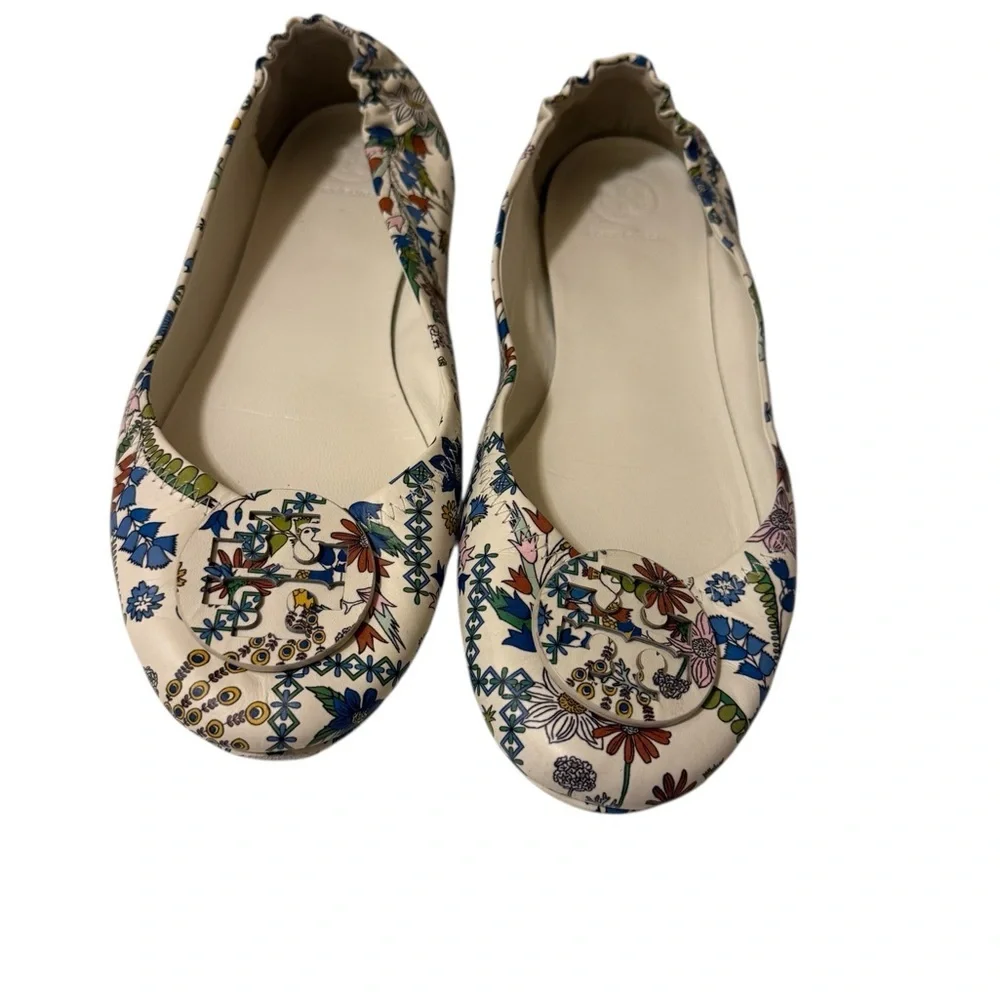 Tory Burch Minnie Ivory Meadow Folly Travel Ballet Flats, in great conditions